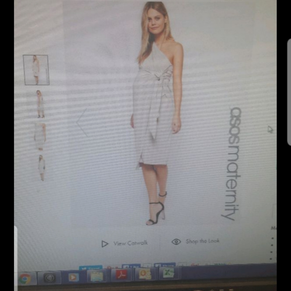 Asos Maternity Dress in Grey Off-Shoulder
